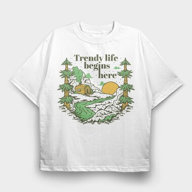 Trendy Life Forest, Tricou Oversize Barbati (Unisex)