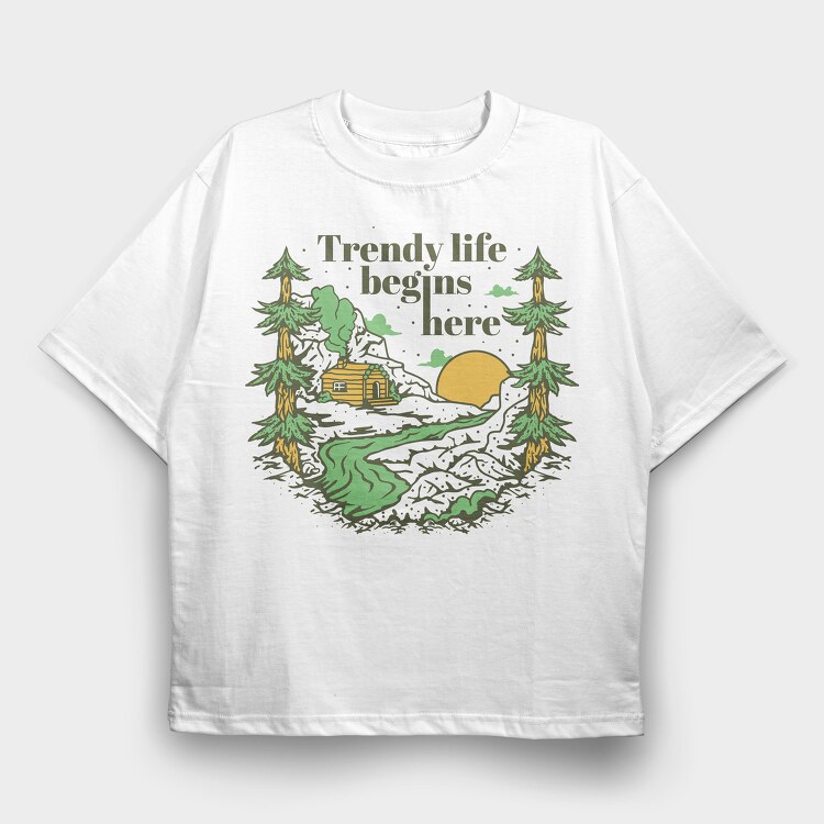 Trendy Life Forest, Tricou Oversize Barbati (Unisex)