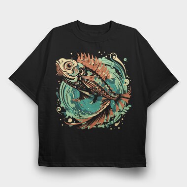 Fish Ornament, Tricou Oversize Barbati (Unisex)