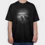 Fisherman Lake Monochrome, Tricou Oversize Barbati (Unisex)