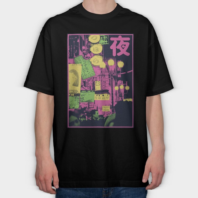 City Halftone, Tricou Oversize Barbati (Unisex)