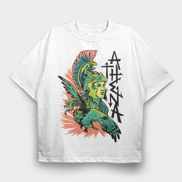 Mythology Athena, Tricou Oversize Barbati (Unisex)