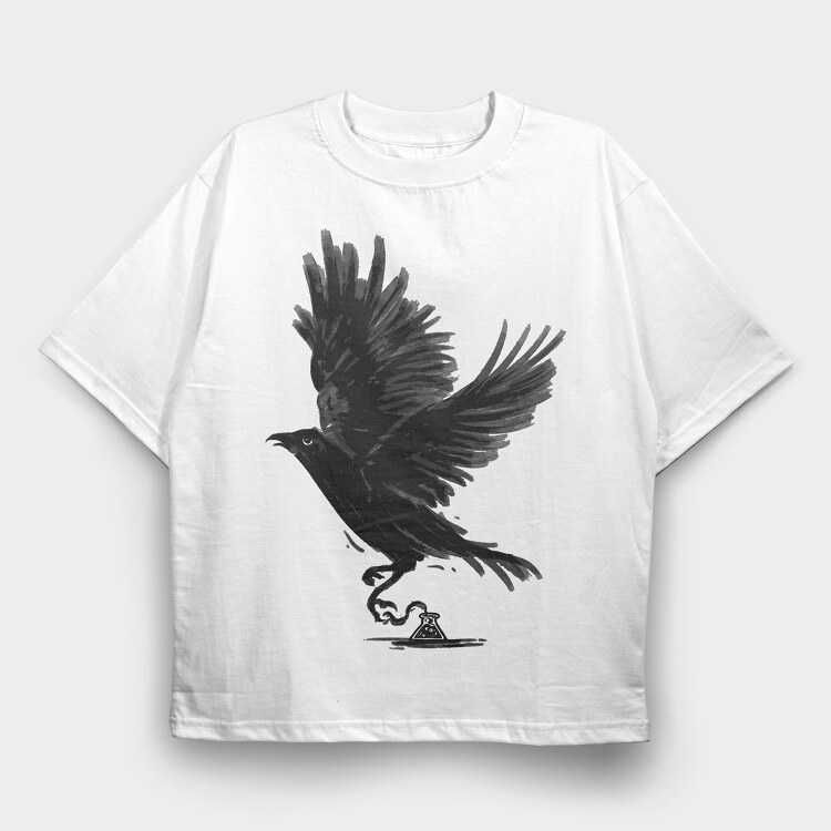 Ink Crow, Tricou Oversize Barbati (Unisex)