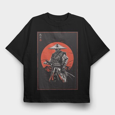 Samurai Red Sun, Tricou Oversize Barbati (Unisex)