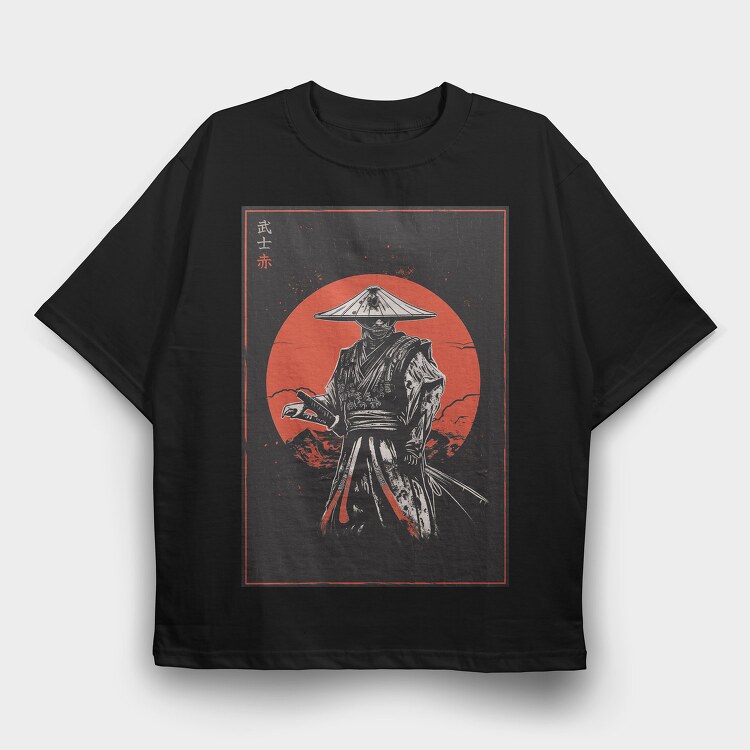 Samurai Red Sun, Tricou Oversize Barbati (Unisex)