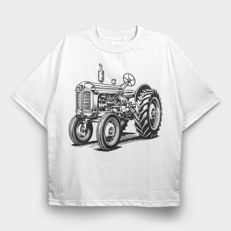 Classic Tractor, Tricou Oversize Barbati (Unisex)