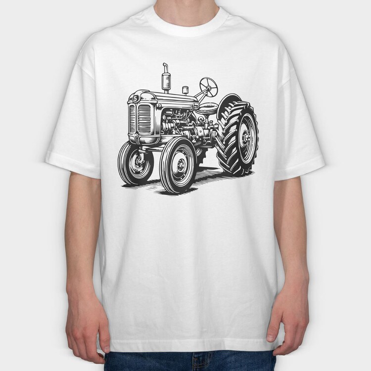 Classic Tractor, Tricou Oversize Barbati (Unisex)