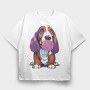 Bassethoundbubblegum, Tricou Oversize Barbati (Unisex)