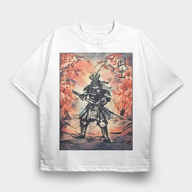 Samurai Traditional Trees, Tricou Oversize Barbati (Unisex)