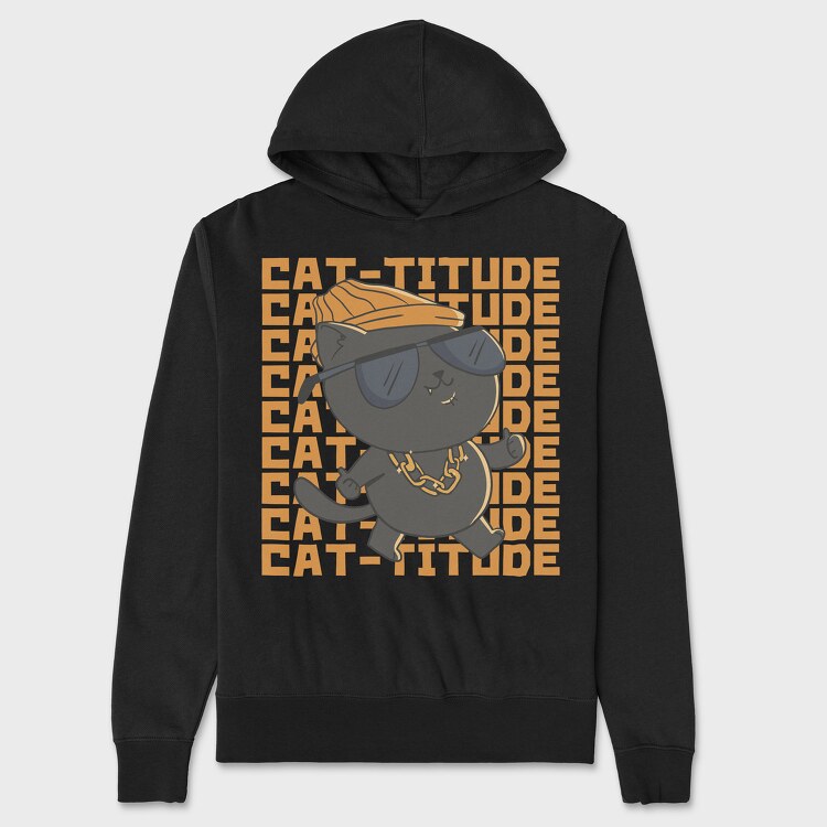 Cat Titude, Hanorac Oversize Barbati (Unisex)