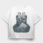 Samurais Monochrome, Tricou Oversize Barbati (Unisex)