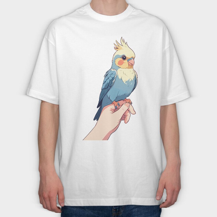 Cockatiel Finger, Tricou Oversize Barbati (Unisex)
