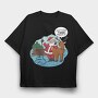 Naughty Santa, Tricou Oversize Barbati (Unisex)