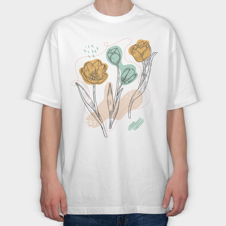 Tulips, Tricou Oversize Barbati (Unisex)