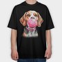 Beagle Bubblegum, Tricou Oversize Barbati (Unisex)