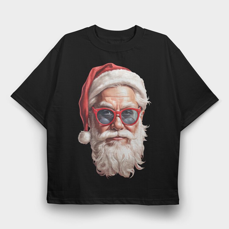 Santa Claus Detail Face, Tricou Oversize Barbati (Unisex)