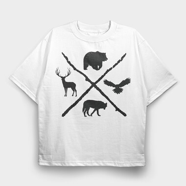 Forest Animals, Tricou Oversize Barbati (Unisex)