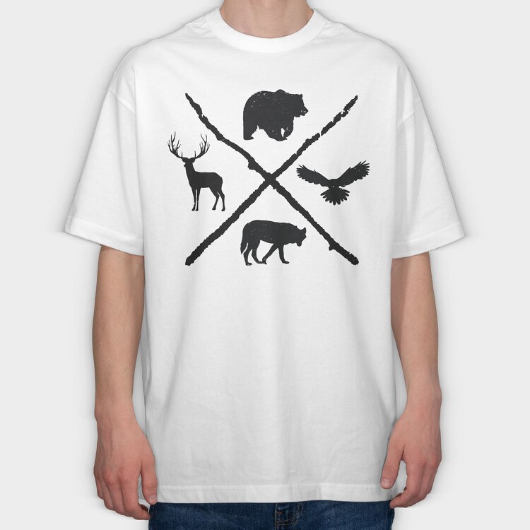 Forest Animals, Tricou Oversize Barbati (Unisex)