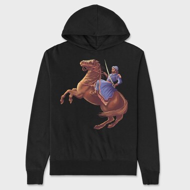 King and Horse Painting, Hanorac Oversize Barbati (Unisex)