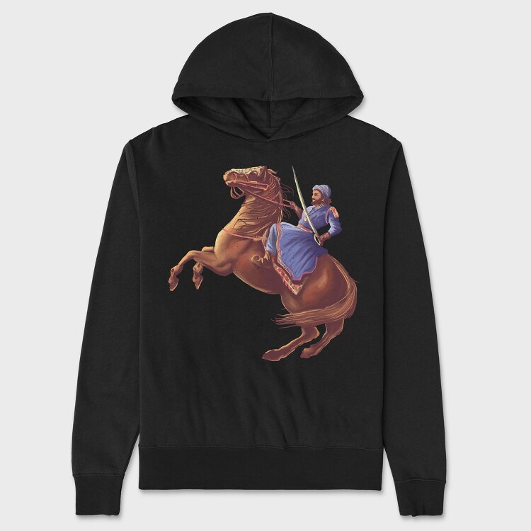 King and Horse Painting, Hanorac Oversize Barbati (Unisex)