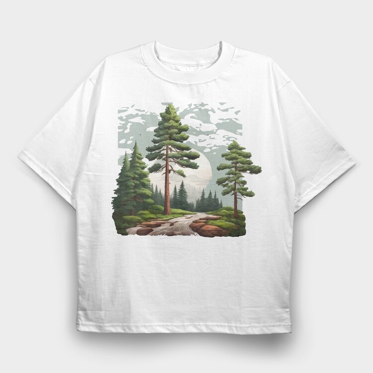 Forest Hiking, Tricou Oversize Barbati (Unisex)