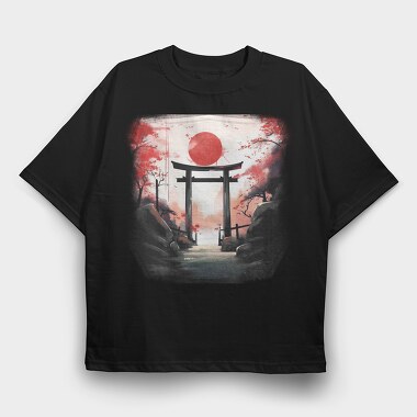 Japanese Gate Moon, Tricou Oversize Barbati (Unisex)