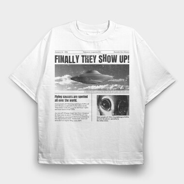 Ufo Newspaper, Tricou Oversize Barbati (Unisex)
