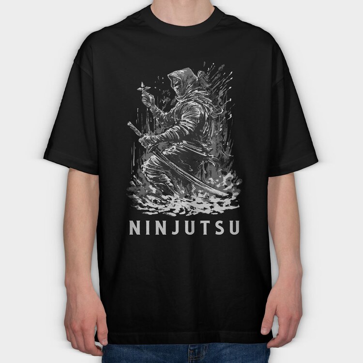 Ninjutsu, Tricou Oversize Barbati (Unisex)