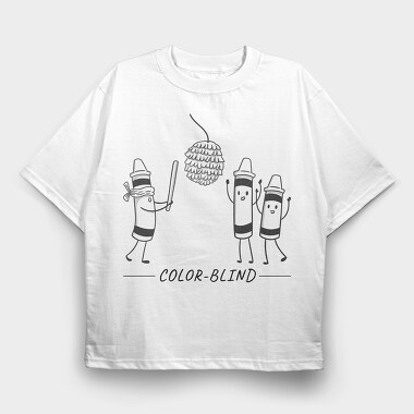 Color Blind, Tricou Oversize Barbati (Unisex)