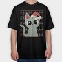 Ugly Sweater Christmas Cat, Tricou Oversize Barbati (Unisex)