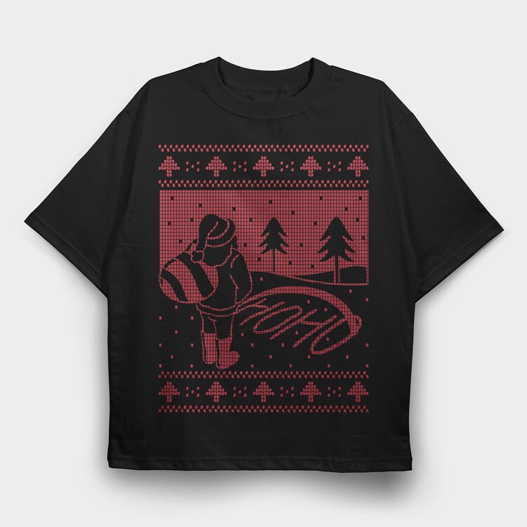 Ugly Sweater Hoho, Tricou Oversize Barbati (Unisex)