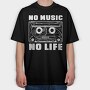 No Music No Life, Tricou Oversize Barbati (Unisex)
