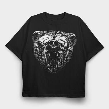 Bear White, Tricou Oversize Barbati (Unisex)