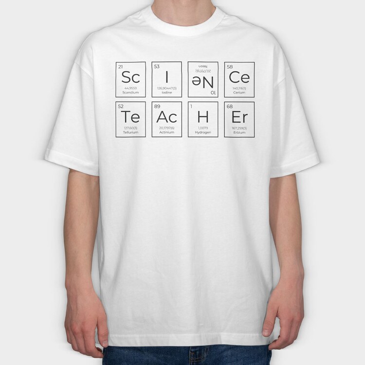 Science Teacher Elements, Tricou Oversize Barbati (Unisex)