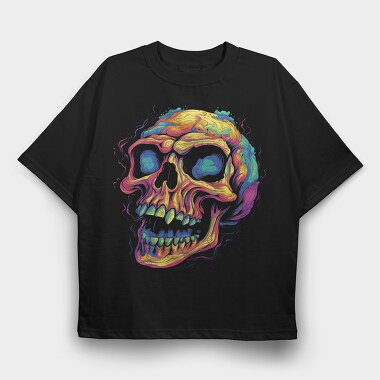 Colorful Skull, Tricou Oversize Barbati (Unisex)