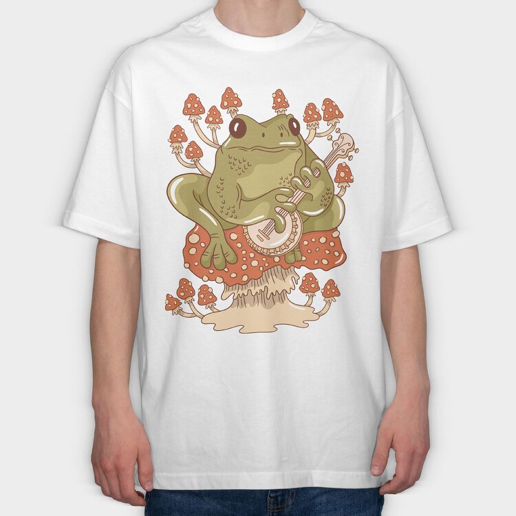 Frog Banjo, Tricou Oversize Barbati (Unisex)