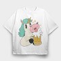 Unicorn Beer, Tricou Oversize Barbati (Unisex)