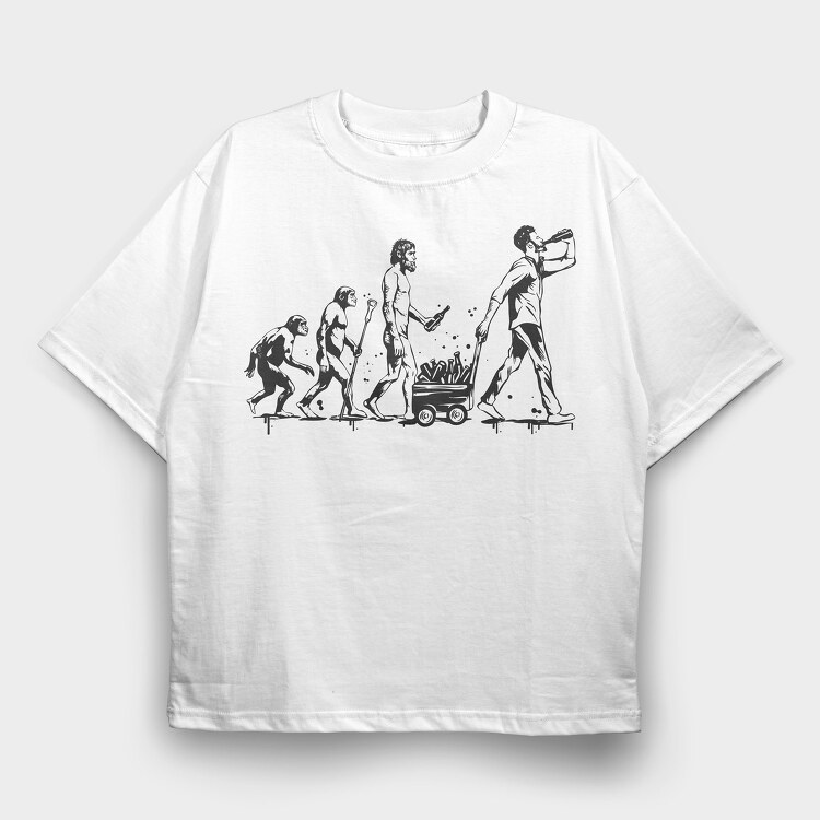 Beer Man Evolution, Tricou Oversize Barbati (Unisex)
