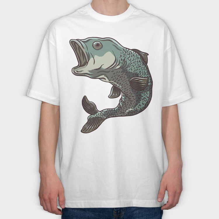 Jumping Pike Perch, Tricou Oversize Barbati (Unisex)