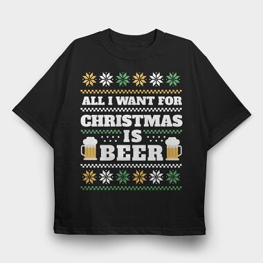 Beer Ugly Sweater 2, Tricou Oversize Barbati (Unisex)