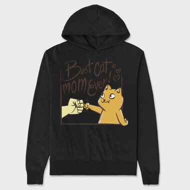 Best Cat Mom Ever, Hanorac Oversize Barbati (Unisex)