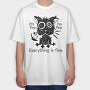 Shaggy Cat Everything Is Fine, Tricou Oversize Barbati (Unisex)