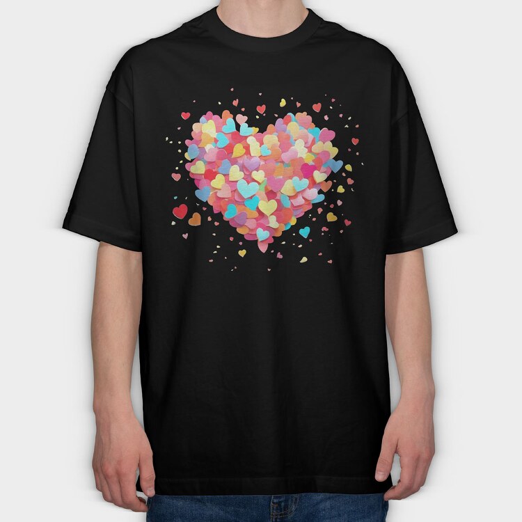 Confetti Heart, Tricou Oversize Barbati (Unisex)