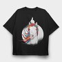 Unicorn Middle Finger Horn, Tricou Oversize Barbati (Unisex)