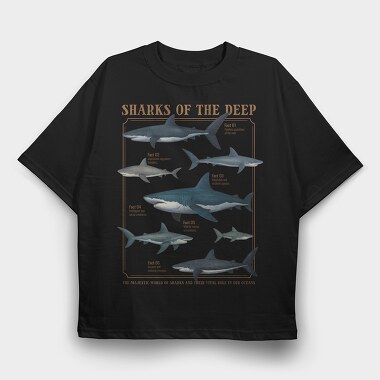 Sharks of the Deep, Tricou Oversize Barbati (Unisex)