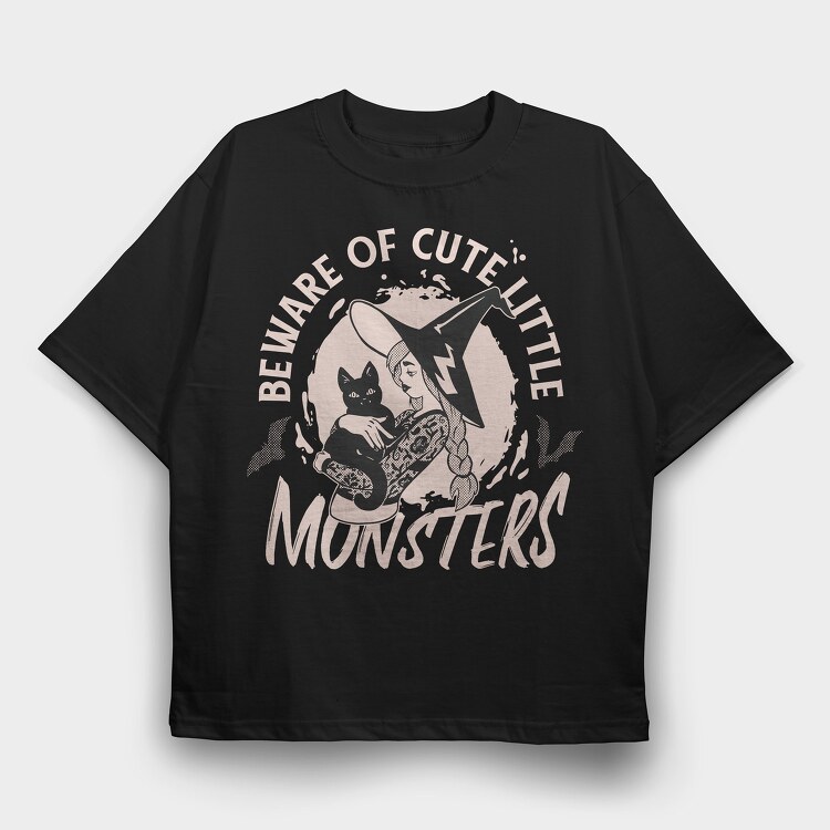 Beware of Cute Little Monsters, Tricou Oversize Barbati (Unisex)