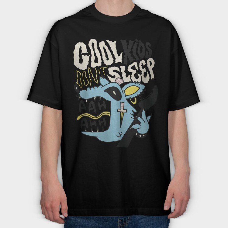 Cool Kids Dont Sleeep, Tricou Oversize Barbati (Unisex)