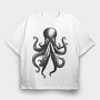 Octopus Monochrome, Tricou Oversize Barbati (Unisex)