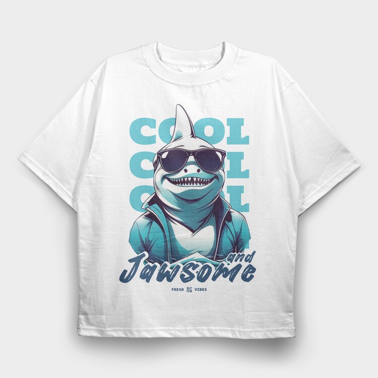 Cool Shark, Tricou Oversize Barbati (Unisex)