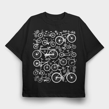 Bicycles Pattern, Tricou Oversize Barbati (Unisex)
